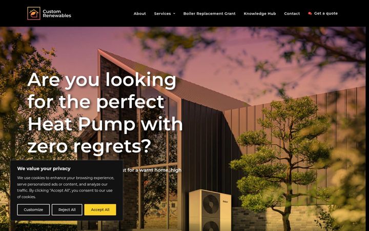 Screenshot of custom-renewables.com
