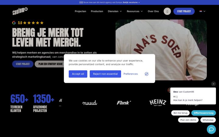 Screenshot of custom95.nl