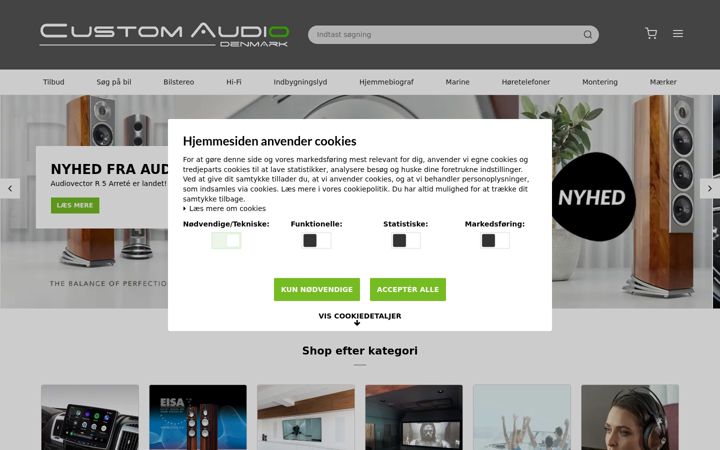 Screenshot of customaudio.dk