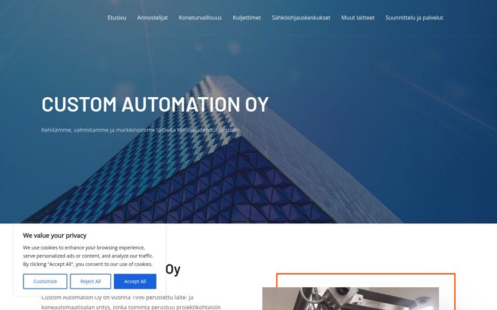 Screenshot di customautomation.fi