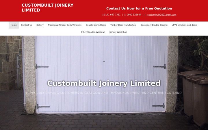 Екранна снимка на custombuiltwindowsanddoors.co.uk