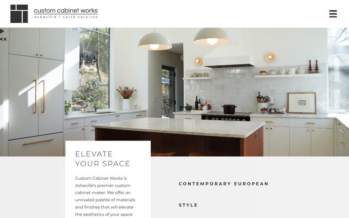 Screenshot of customcabinetworks.com