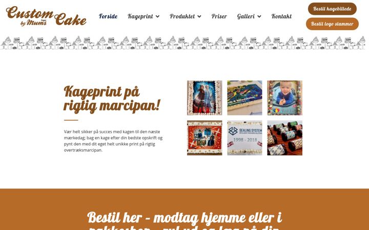 Screenshot of customcake.dk