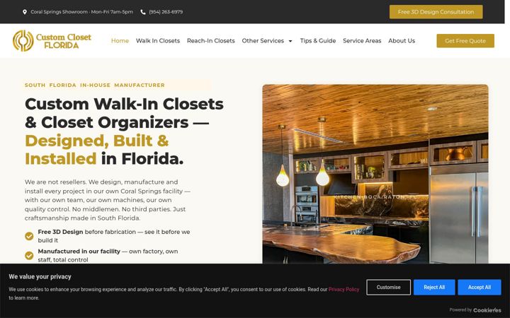 Screenshot of customclosetflorida.com
