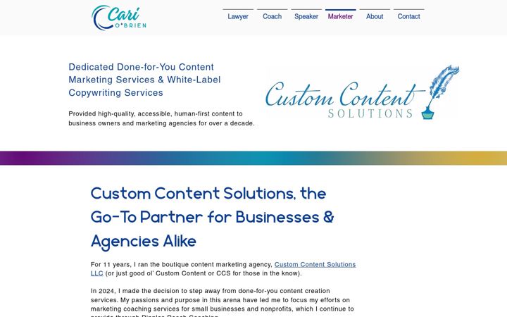 Screenshot of customcontentllc.com