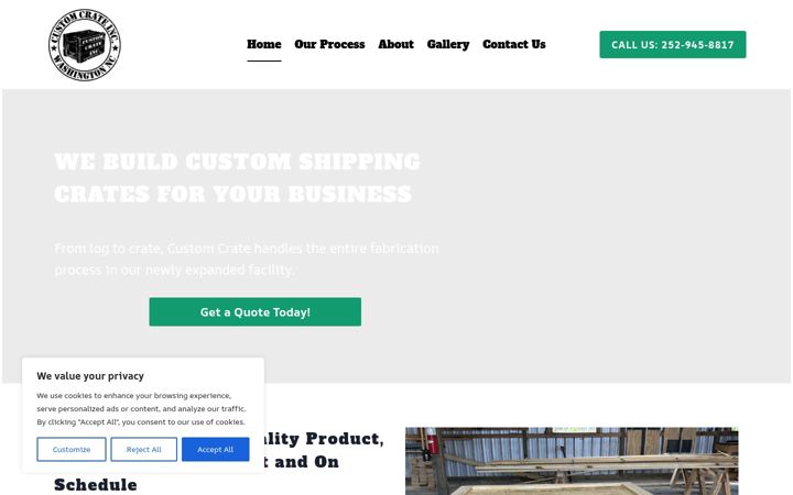 Screenshot of customcrateinc.com