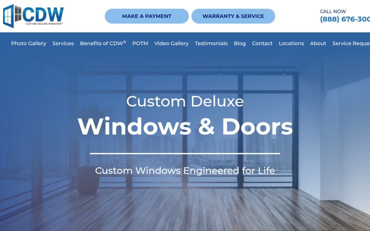 Screenshot of customdeluxewindows.com