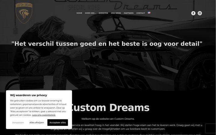 Екранна снимка на customdreams.nl