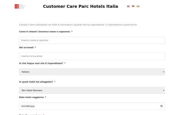 Screenshot of customercarephi.it