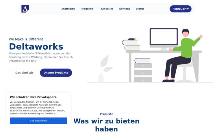 Screenshot of customerdeltaworks.ch