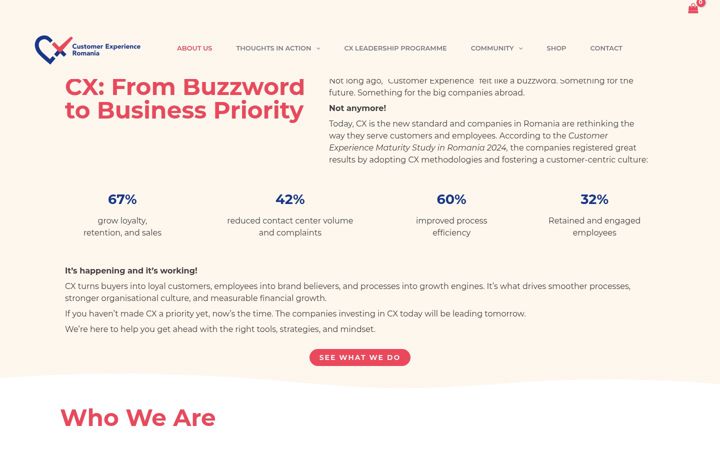 Screenshot of customerexperience.ro