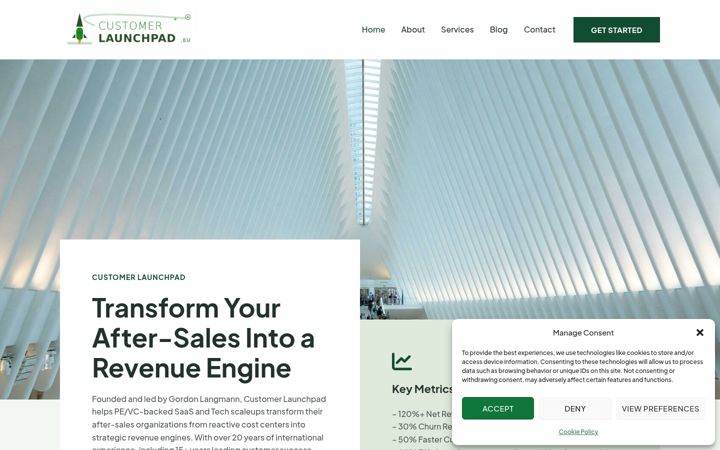 Screenshot of customerlaunchpad.eu