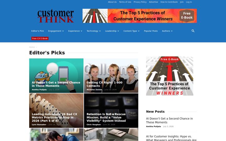 Snimka zaslona za customerthink.com