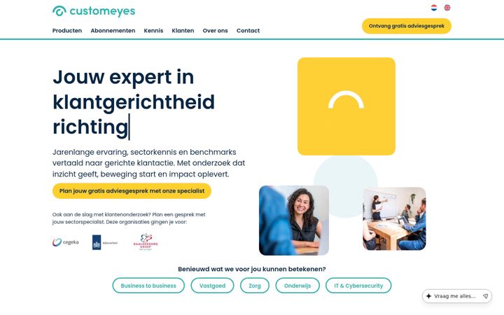 Screenshot di customeyes.nl