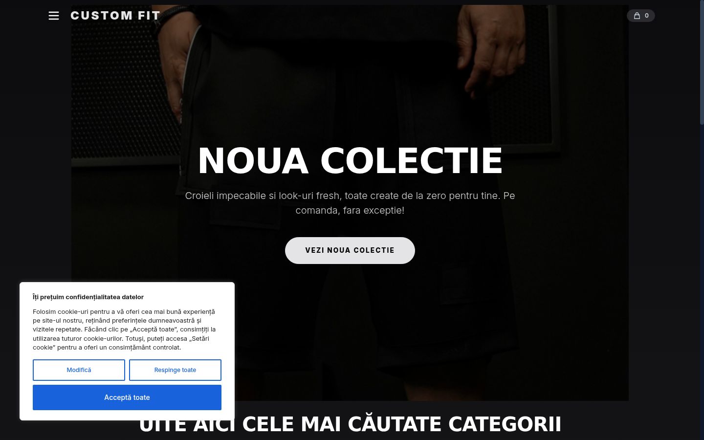 Screenshot του banner συγκατάθεσης που εμφανίστηκε πριν από οποιαδήποτε αλληλεπίδραση