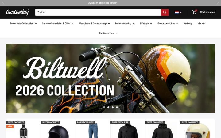 Screenshot di customhoj.nl