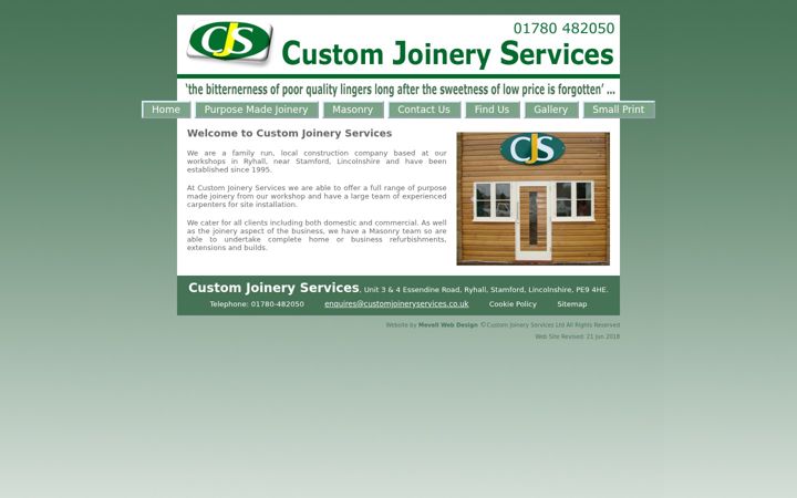 Screenshot of customjoineryservices.co.uk