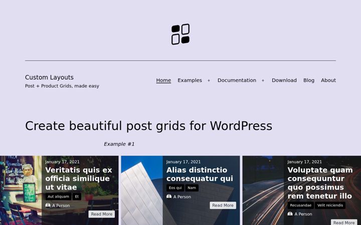 Screenshot of customlayouts.com