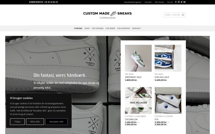 Screenshot of custommadesneaks.com