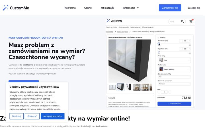 Screenshot of customme.pl