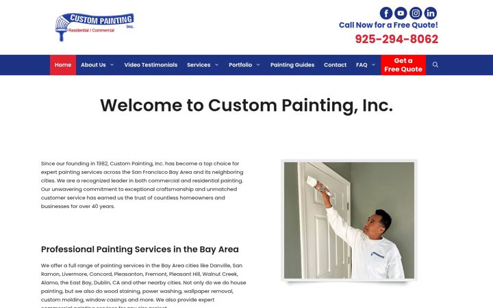 Screenshot of custompaintinginc.com