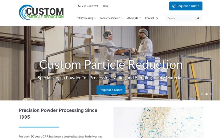 Screenshot of customparticle.com