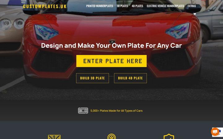 Screenshot of customplates.uk
