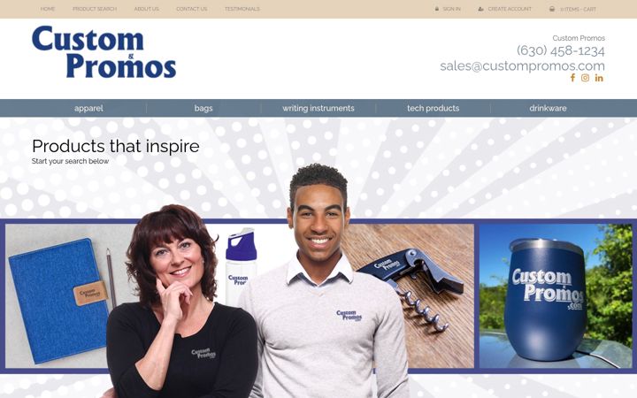Screenshot of custompromos.com