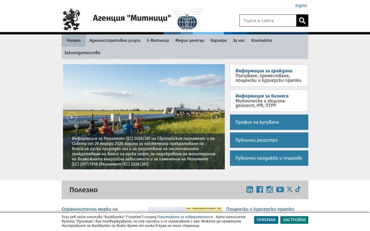 Screenshot of customs.bg