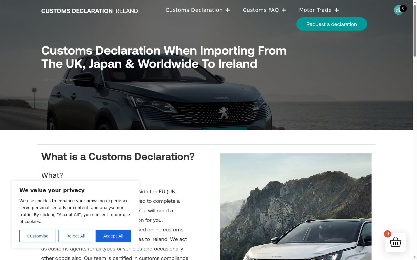 Skærmbillede af samtykkebanneret, som det blev vist før nogen interaktion