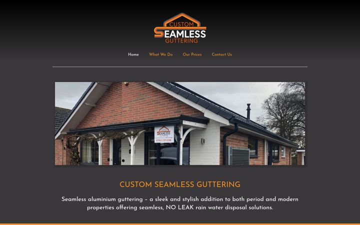 Skærmbillede af customseamlessguttering.co.uk