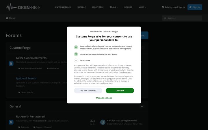 Screenshot van customsforge.com