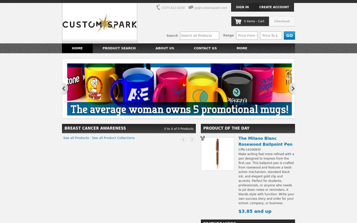 Screenshot of customspark.com