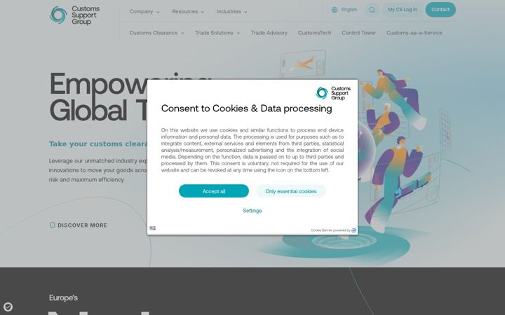 Screenshot of customssupport.nl