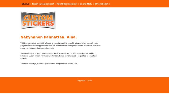 Screenshot di customstickers.fi