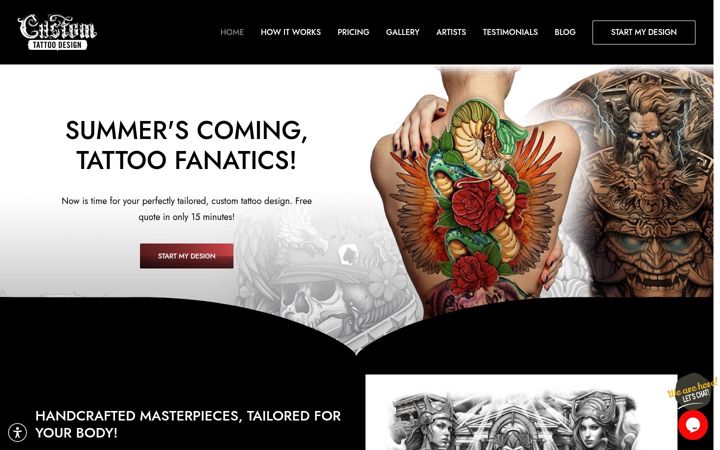 Screenshot of customtattoodesign.ca