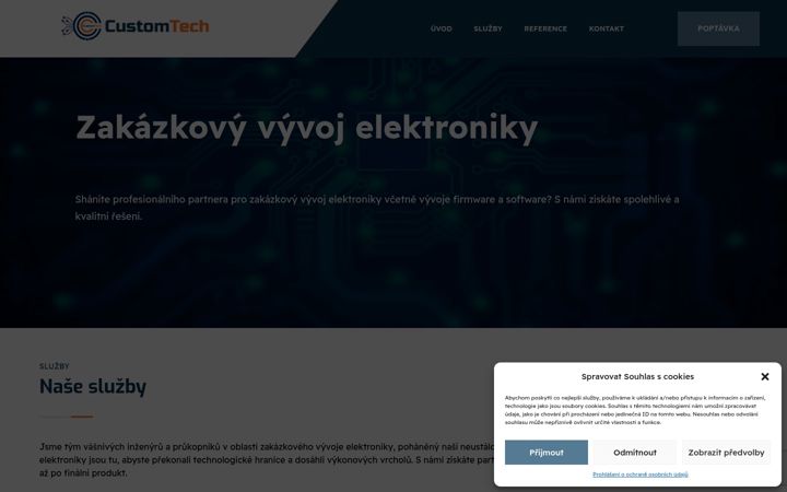 Skärmbild av customtech.cz