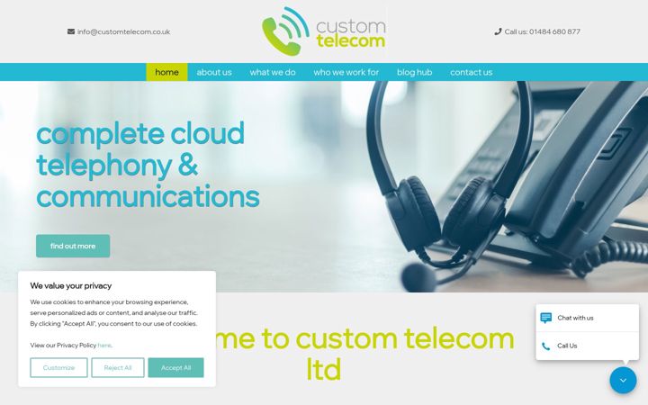 Skærmbillede af customtelecom.co.uk