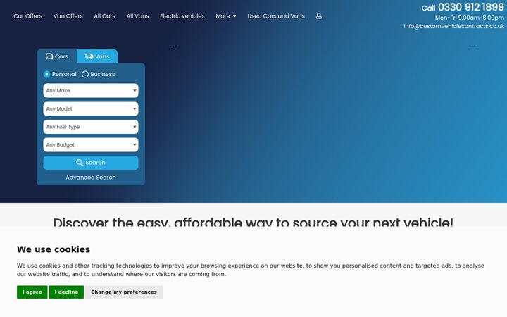 Screenshot of customvehiclecontracts.co.uk
