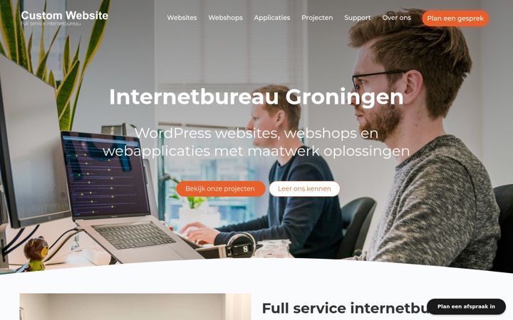 Screenshot di customwebsite.nl