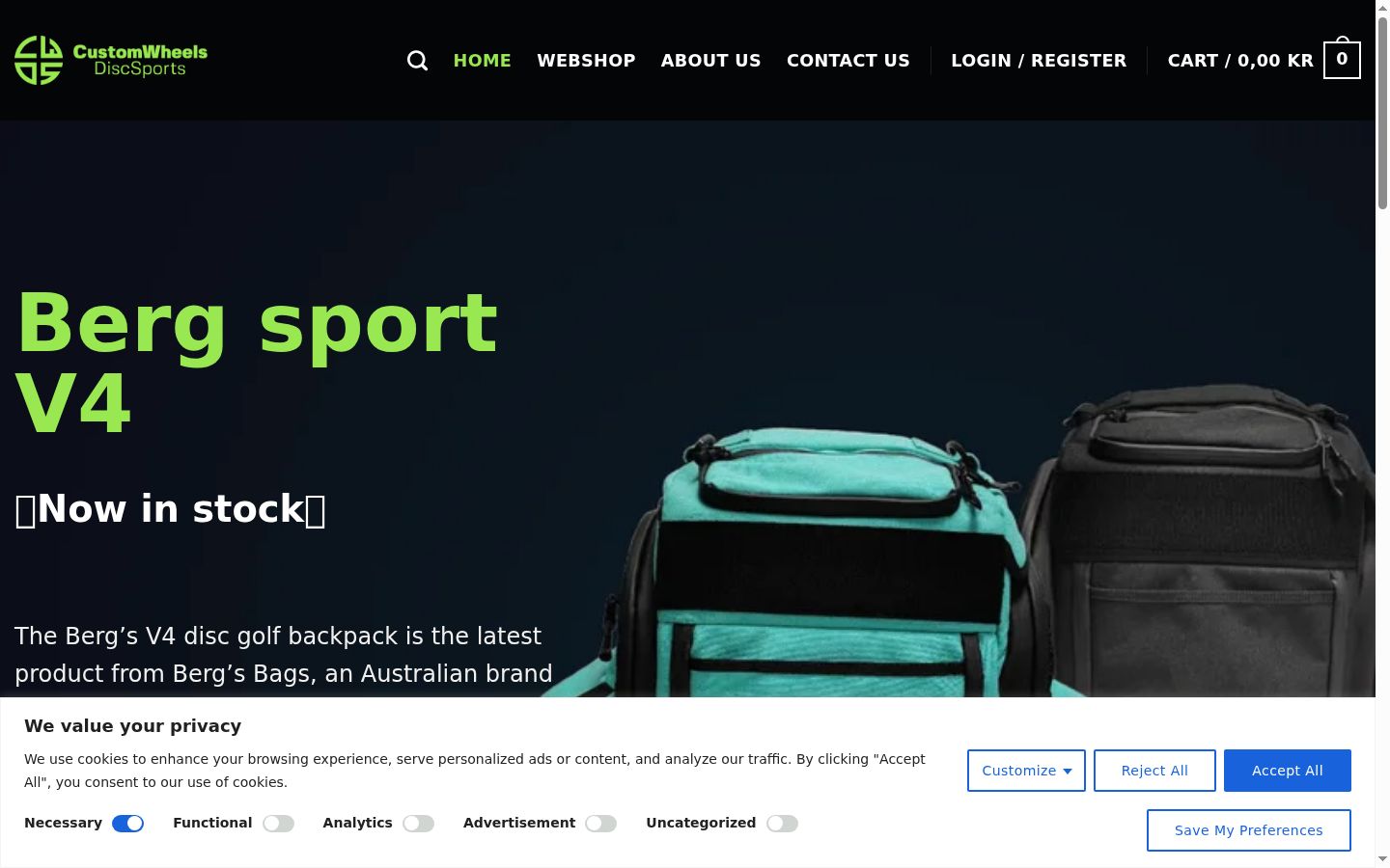 Screenshot of the consent banner shown before any interaction