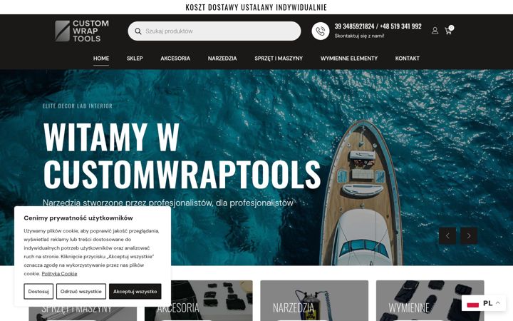 Screenshot of customwraptools.com