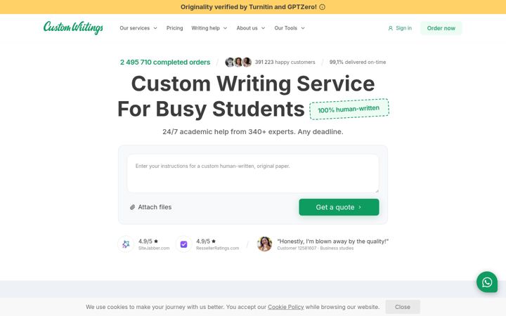 Screenshot of customwritings.com