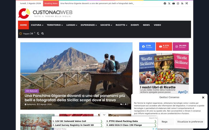 Screenshot of custonaciweb.it