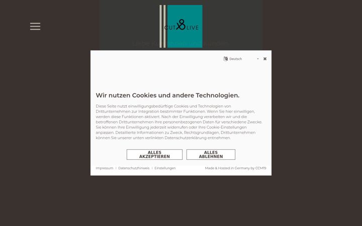 Screenshot of cutandlive.de