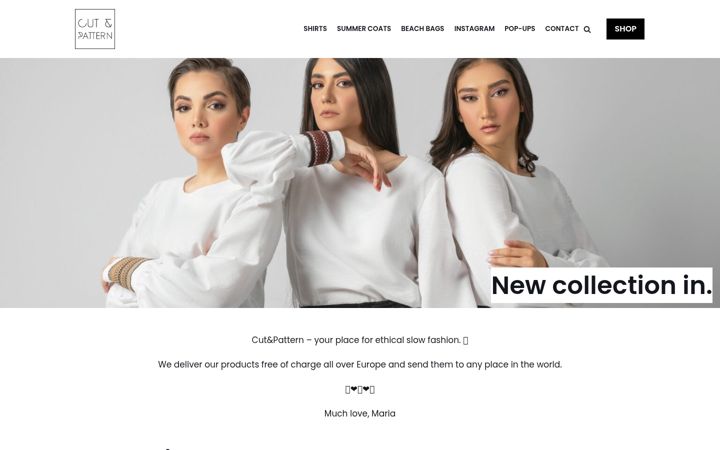 Screenshot of cutandpattern.com