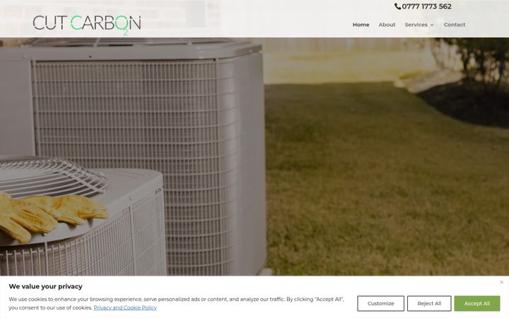 Screenshot of cutcarbon.co.uk