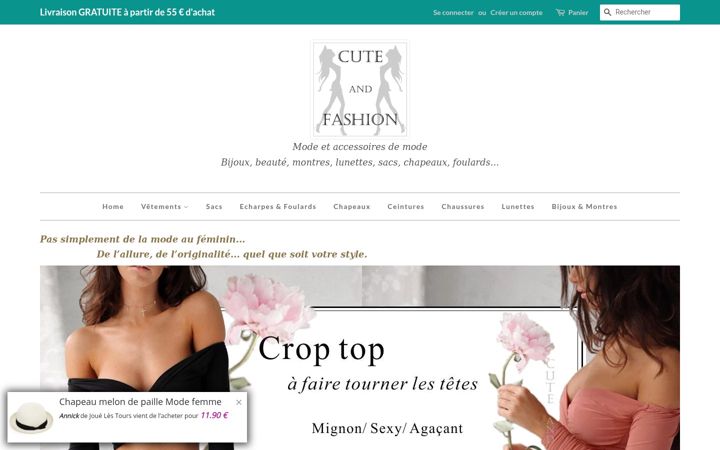 Screenshot of cuteandfashion.com