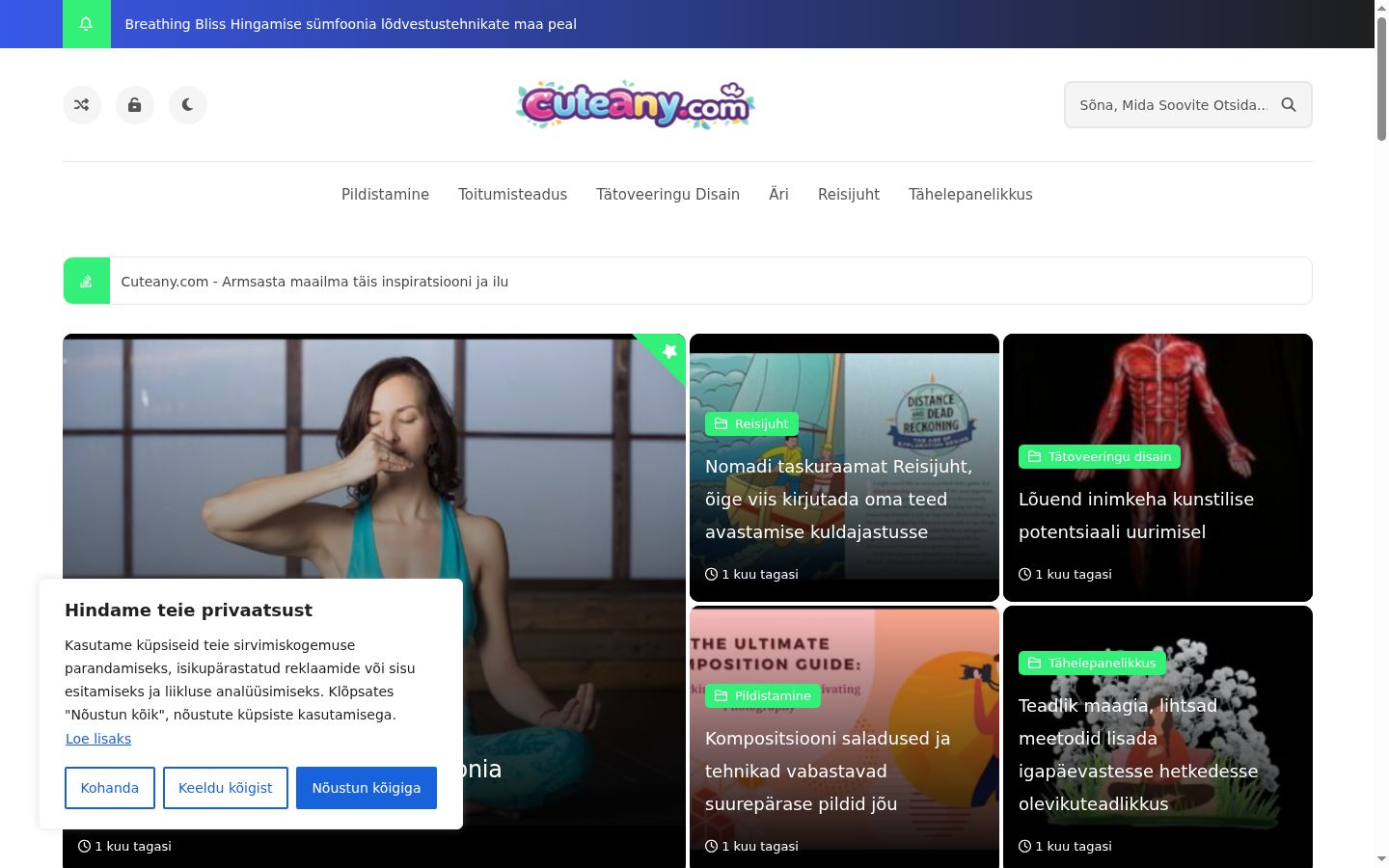 Screenshot tal-banner tal-kunsens muri qabel kwalunkwe interazzjoni
