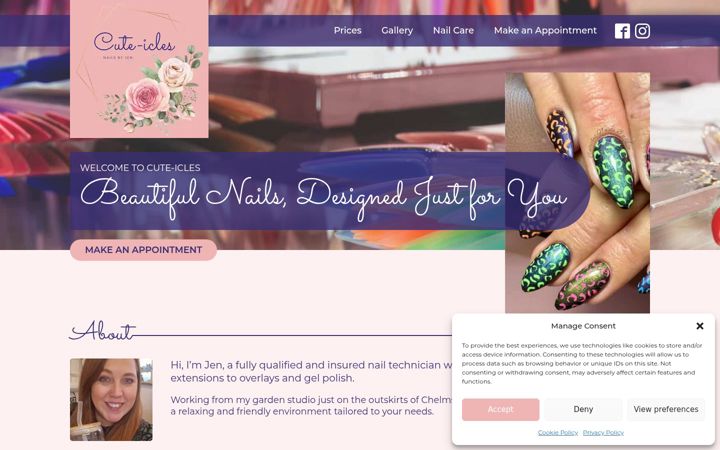 Screenshot of cuteicles.co.uk